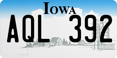 IA license plate AQL392