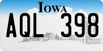 IA license plate AQL398