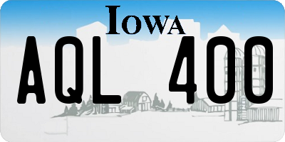 IA license plate AQL400