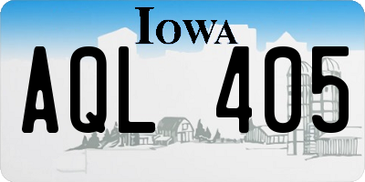 IA license plate AQL405