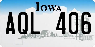 IA license plate AQL406