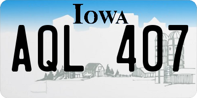 IA license plate AQL407