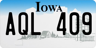 IA license plate AQL409