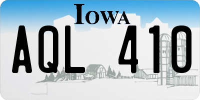 IA license plate AQL410