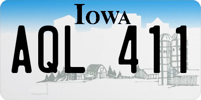 IA license plate AQL411