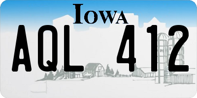 IA license plate AQL412