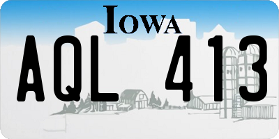 IA license plate AQL413