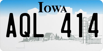 IA license plate AQL414