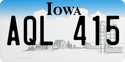 IA license plate AQL415