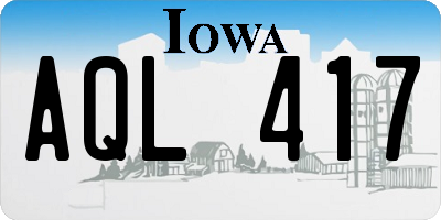 IA license plate AQL417