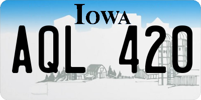 IA license plate AQL420