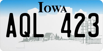 IA license plate AQL423