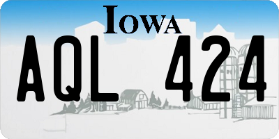 IA license plate AQL424