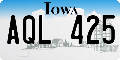 IA license plate AQL425