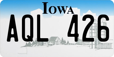 IA license plate AQL426
