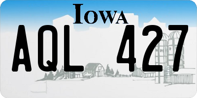 IA license plate AQL427