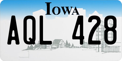 IA license plate AQL428