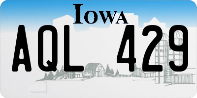 IA license plate AQL429