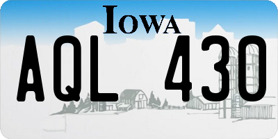 IA license plate AQL430