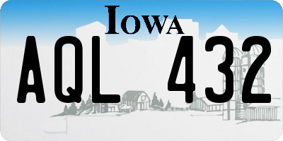 IA license plate AQL432