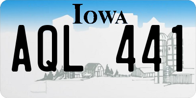 IA license plate AQL441