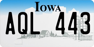 IA license plate AQL443