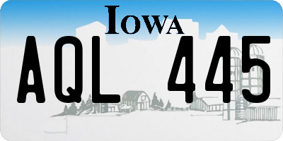 IA license plate AQL445