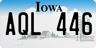 IA license plate AQL446