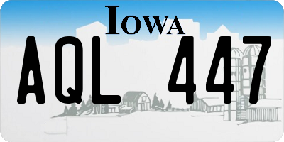 IA license plate AQL447