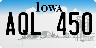 IA license plate AQL450