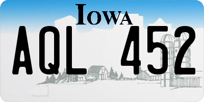 IA license plate AQL452
