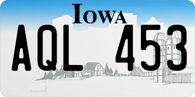 IA license plate AQL453