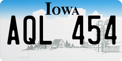 IA license plate AQL454
