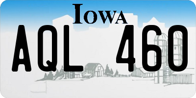 IA license plate AQL460