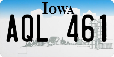 IA license plate AQL461