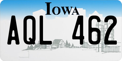 IA license plate AQL462