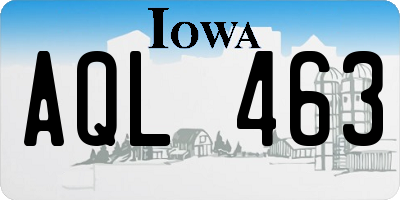 IA license plate AQL463