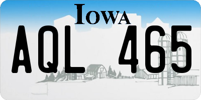 IA license plate AQL465