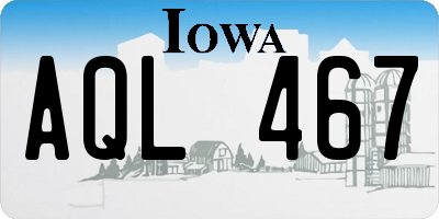 IA license plate AQL467