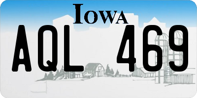 IA license plate AQL469