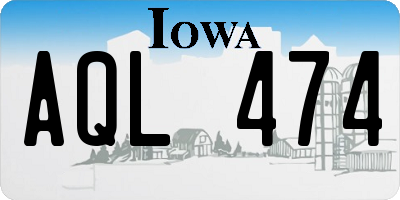 IA license plate AQL474
