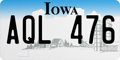 IA license plate AQL476