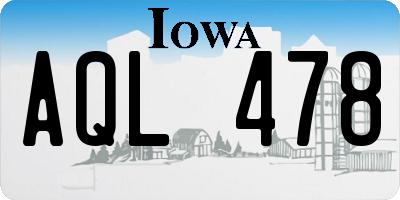 IA license plate AQL478