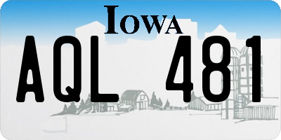 IA license plate AQL481