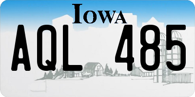 IA license plate AQL485