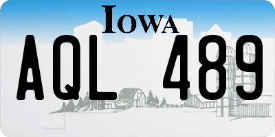 IA license plate AQL489
