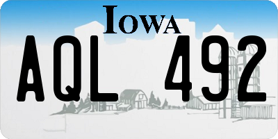 IA license plate AQL492