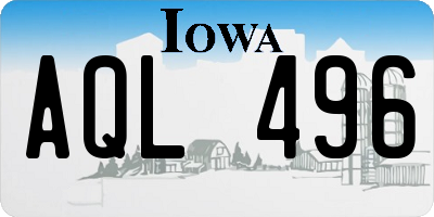 IA license plate AQL496