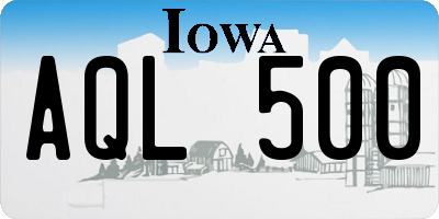 IA license plate AQL500