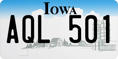 IA license plate AQL501